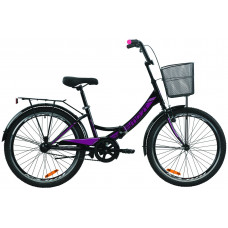 Велосипед Formula Smart 24" с корзиной (black-violet)