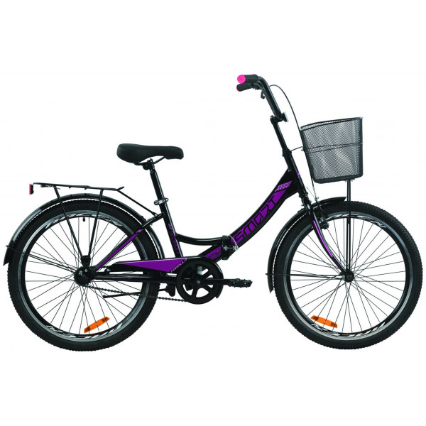 Велосипед Formula Smart 24" с корзиной (black-violet)