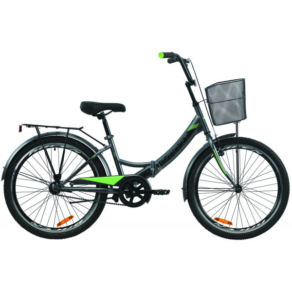 Велосипед Formula Smart 24" с корзиной (grey green)