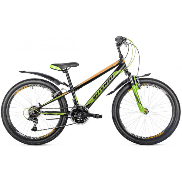 Велосипед Intenzo Energy V-Brake 24" (black-orange-green)