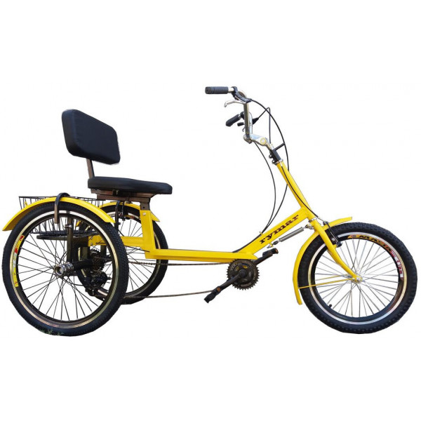 Велосипед Rymar Атлет малый с корзиной (yellow)